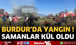 Burdur'da yangın!  Samanlar kül oldu