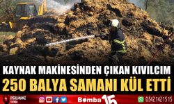 Burdur'da kaynak makinesinden çıkan kıvılcımlar 250 balya samanı kül etti