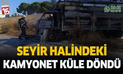 Antalya'da seyir halindeki kamyonet küle döndü