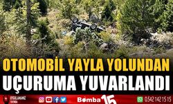 Otomobil yayla yolunda uçuruma yuvarlandı: 2 yaralı