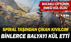 Burdur'da spiral taşından çıkan kıvılcım 3 bin saman balyasını kül etti