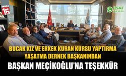 Bucak Kız ve Erkek Kuran Kursu Yaptırma ve Yaşatma Derneği Başkanından Başkan Meçikoğlu'na teşekkür