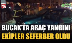 Bucak'ta araç yangını! Ekipler seferber oldu