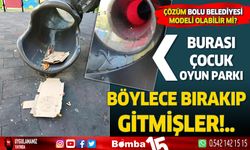 Burdur'da çocuk parkını bu halde bırakıp gitmişler... Çözüm Bolu Belediyesi modeli olabilir mi?