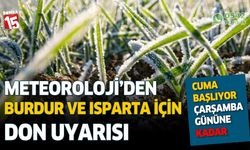 Meteorolojiden Burdur ve Isparta için don uyarısı yapıldı