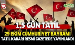 29 Ekim Cumhuriyet bayramı tatil kararı resmi gazetede yayınlandı