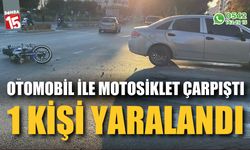 Otomobil ile motosiklet çarpıştı