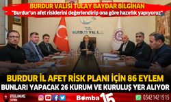 Burdur İl Afet Risk Planı için 86 eylem, bunları yapacak 26 kurum ve kuruluş yer alıyor