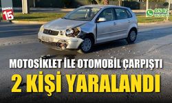 Motosiklet ile otomobil çarpıştı