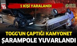 Burdur'da TOGG'un çaptığı kayonet şarampole yuvarlandı