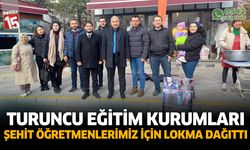 Burdur Turuncu Eğitim kurumları şehit öğretmenler için lokma dağıttı