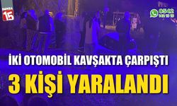 İki otomobil kavşakta çarpıştı