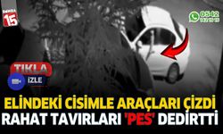 Elindeki cisimle araçları çizdi, rahat tavırları 'pes' dedirtti