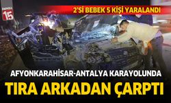 Tıra arkadan çarpan otomobilde bulunan 5 kişi yaralandı