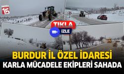 Burdur İl Özel İdaresi karla mücadele ekipleri sahada