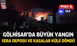 Burdur Gölhisar'da sera deposunda yangın