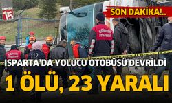 Isparta'da yolcu otobüsü devrildi. 1 ölü, 23 yaralı