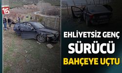 Isparta'da ehliyetsiz genç sürücü bahçeye uçtu