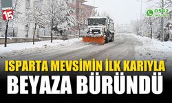 Isparta mevsimin ilk kar yağışıyla beyaza büründü