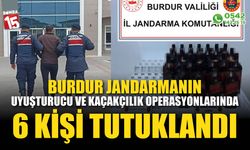 Jandarmanın uyuşturucu ve kaçakçılık operasyonlarında 6 şüpheli tutuklandı