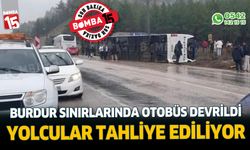 Isparta-Antalya Yolu Karaöz çıkışında otobüs devrildi