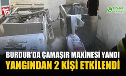 Burdur’da çamaşır makinesinden çıkan yangında 2 kişi dumandan etkilendi