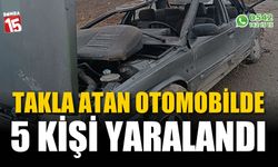 Takla atan otomobilde 5 kişi yaralandı