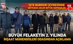 Burdur İnşaat Mühendisleri odası başkanı Muhammet Murat Özev'den basın açıklaması