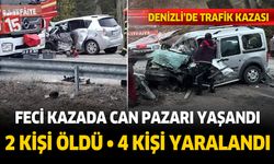 Denizli'de trafik kazası. 2 kişi öldü, 4 kişi yaralandı