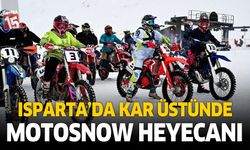 Isparta Davraz'da motosnow yarış heyecanı