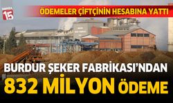 Burdur şeker fabrikasından üreticiye 832 milyon ödeme