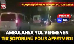 Afyonkarahisar karayolunda ambulansa yol vermeyen tır şoförünü polis affetmedi