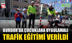 Burdur'da çocuklara uygulamalı trafik eğitimi verildi