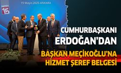 Bucak TSO Başkanı Hasan Yalçın Meçikoğlu'na Cumhurbaşkanı Erdoğan'dan hizmet şeref belgesi