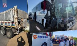 Afyonkarahisar karayolunda zincirleme kaza. Otobüs, tır ve iki otomobil kaza yaptı