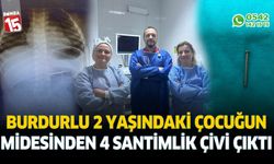2 yaşındaki çocuğun midesindeki 4 santimlik çivi endoskopiyle çıkarıldı