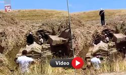 Komşuda ilginç olay. Kazarak buldukları lahiti bırakıp kaçtılar