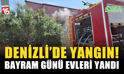 Bayram günü yangın, evleri yandı