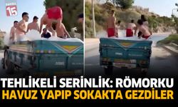Demre’de Tehlikeli Serinlik: Römorku Havuz Yapıp Sokaklarda Gezindiler
