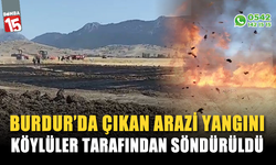 Burdur'da çıkan arazi yangını köylüler tarafından söndürüldü