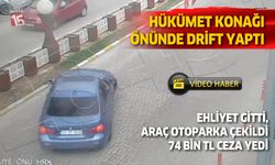 Hükümet konağı önünde yaptığı drift pahalıya patladı