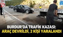 Burdur’da Trafik Kazası: Araç Devrildi, 2 Kişi Yaralandı