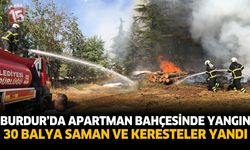 Burdur'da Apartman Bahçesinde Yangın: 30 Balya Saman ve Keresteler Yandı
