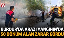 Burdur’da Arazi Yangını: 50 Dönüm Alan Zarar Gördü