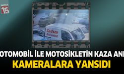 Isparta'da motosiklet ile otomobilin kaza anı kameralara yansıdı