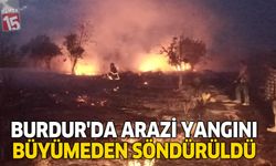 Burdur’da Arazi Yangını Büyümeden Söndürüldü
