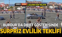 Burdur'da drift gösterisinde sürpriz evlilik