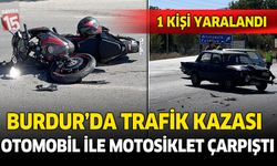 Burdur Gölhisar'da motosiklet ile otomobil çarpıştı