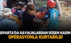 Isparta'da Kayalıklardan Düşen Kadın Operasyonla Kurtarıldı