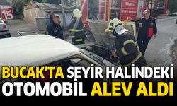 Bucak’ta Seyir Halindeki Otomobil Alev Aldı